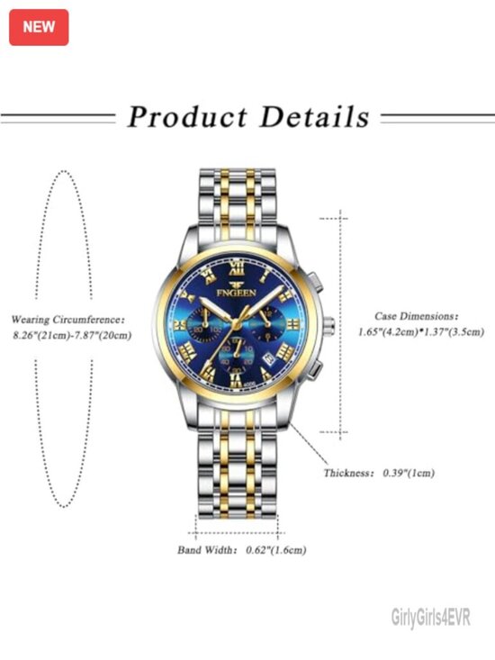 His Hers Matching Watch Set Stainless Steel Quartz Analog Waterproof main image 5
